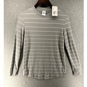 Stars Above Womens Sleep Shirt Top XS Gray Striped Lightweight Long Sleep NWT